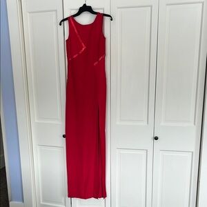 Gianni Versace Elegant Red Sleeveless gown